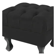 Puff Decorativo Retrô Luís Xv Capitonê Sala Suede Preto Foto mini 3