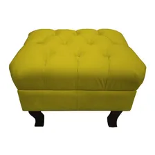 Puff Luis Xv Vermelho Capitonê Retrô Super Cor Amarelo Foto mini 1