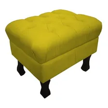 Puff Luis Xv Vermelho Capitonê Retrô Super Cor Amarelo Foto mini 3