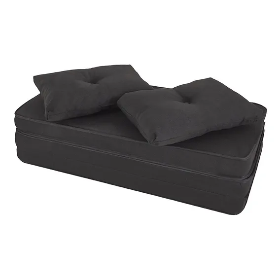 Puff Multiuso 3 Em 1 Casal + 2 Travesseiros Jacquard Liso Bf Foto 1