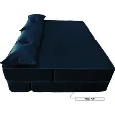 Puff Ou Sofá Ou Colchão D33- Puff Cama Dobravel Casal Cor Azul-marinho Foto mini 4