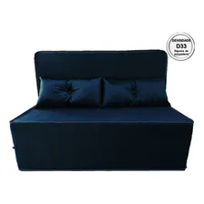 Puff Ou Sofá Ou Colchão D33- Puff Cama Dobravel Casal Cor Azul-marinho Foto mini 3