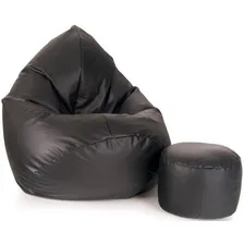 Puff Pera Cheio Couro Sintético Apoio Pés Decoração Foto mini  2