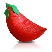 Puff Pimenta Grande Unissex Em Corino Vermelho Foto mini 1