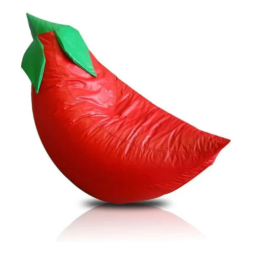 Puff Pimenta Grande Unissex Em Corino Vermelho Foto 1