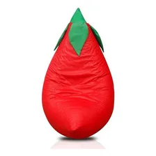 Puff Pimenta Grande Unissex Em Corino Vermelho Foto mini 3