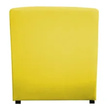 Puff Puf Decorativo Lavínia Quadrado Suede Amarelo Closet Foto mini  2