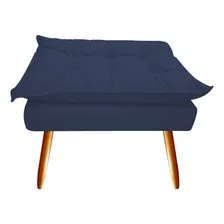 Puff Puf Decorativo Opala Suede Azul Marinho Pés Palito Foto  mini 1