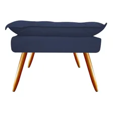Puff Puf Decorativo Opala Suede Azul Marinho Pés Palito Foto mini  2