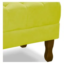 Puff Puf Retro Capitone 52x44cm Suede Amarelo Mpassos Foto mini  3