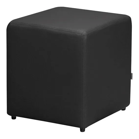 Puff Quadrado Decorativo Corino Preto - Lyam Decor Foto 1