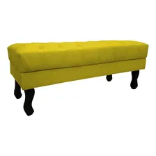 Puff Recamier Baú Luis Xv 1,80m Suede Amarelo Foto mini 3