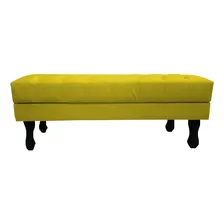 Puff Recamier Baú Luis Xv 1,80m Suede Amarelo Foto mini 4