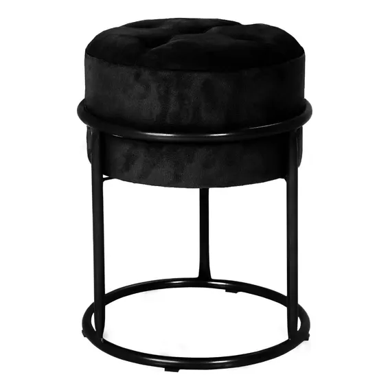 Puff Redondo Argola Cor Preto Foto 1