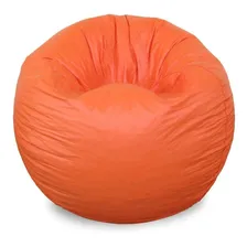 Puff Redondo Em Corino Laranja Foto mini 1