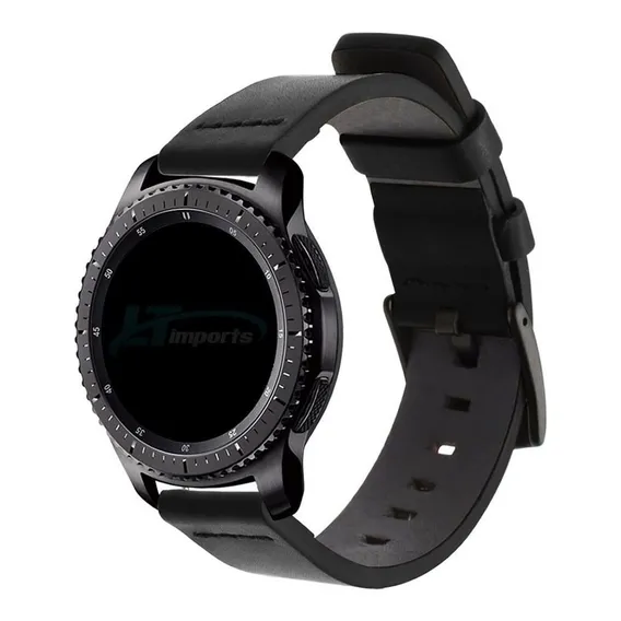 Pulseira 22mm Couro Para Samsung Gear S3 Frontier - Preto Largura Da Pulseira 2.2 Cm Foto 1