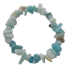 Pulseira Amazonita Natural Exclusiva Azul Com Branco Foto  mini 1