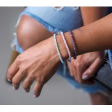Pulseira Ametista e Prata 925 - Tamanho 21cm - Coleção Maldivas | MareaAr Cristais Foto mini 4
