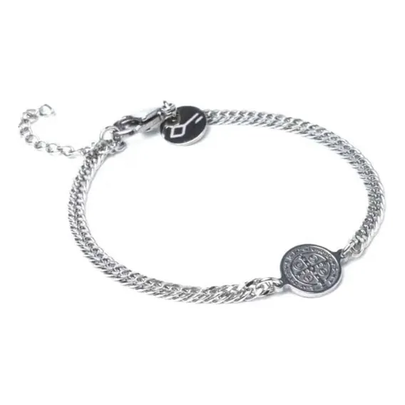 Pulseira Amuleto De Aço Prata - Key Design Caio Castro Foto 1