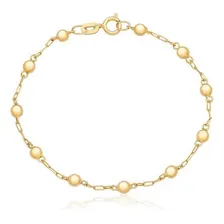 Pulseira Antialergica Bolinha Recem Nascido Banhada + Comprimento 15 Foto  mini 1