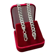 Pulseira Aqua Jóias Pulseira masculina Pulseira Grumet De Prata 7mm de prata polido, prata 925 tamanho médio para adultos 21cm de largo / 21cm de diámetro Foto  mini 1