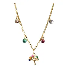 Pulseira Arvore Da Vida Com Zirconias Coloridas Foto mini 1