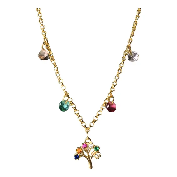 Pulseira Arvore Da Vida Com Zirconias Coloridas Foto 1