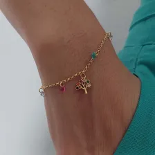 Pulseira Arvore Da Vida Com Zirconias Coloridas Foto mini 2
