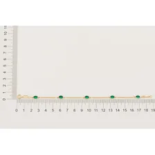 Pulseira Banhado Ouro Não Causa Alergia Pedras Ovais 551669 Cor Dourado/Verde Foto mini 3