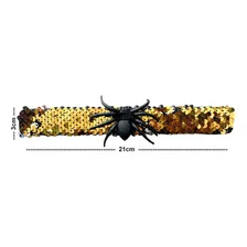 Pulseira Bate Enrola Com Lantejoulas Aranha Festa Halloween Foto mini 2