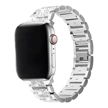 Pulseira Bracelet Aço Inoxidável Brilhantes Para Apple Watch Cor Prata Largura Da Pulseira 44 Mm Foto  mini 1