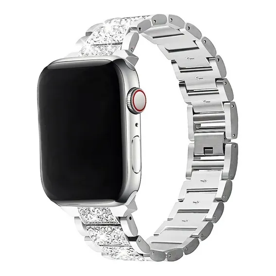 Pulseira Bracelet Aço Inoxidável Brilhantes Para Apple Watch Cor Prata Largura Da Pulseira 44 Mm Foto 1