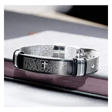 Pulseira Bracelete Aço Inox Oração Pai Nosso Foto mini 3