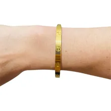 Pulseira bracelete Bracelete feminino Bracelete Feminino de aço inoxidável banhado ouro cor dourado tamanho 17 cm para adultos 17cm de largo / 17cm de diámetro Foto mini 2