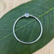 Pulseira Bracelete Pandora De Prata Pura Com Fecho Cravejado Foto mini 1