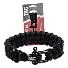 Pulseira Bracelete Paracord De SobrevivĂȘncia Ntk Cord Ak Tag Cor Preto Foto mini 2