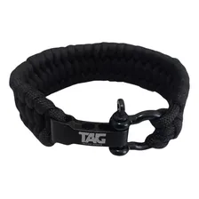 Pulseira Bracelete Paracord De SobrevivĂȘncia Ntk Cord Ak Tag Cor Preto Foto mini 4