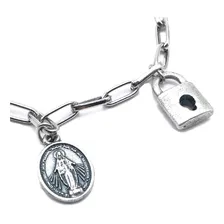 Pulseira Cadeia Consagração Nossa Senhora Das Graças Inox Foto mini 4