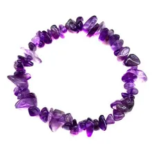 Pulseira Cascalho De Cristal De Ametista Pedra Natural Foto mini 1