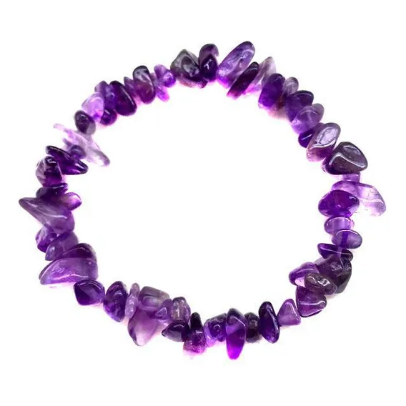 Pulseira Cascalho De Cristal De Ametista Pedra Natural Foto 1
