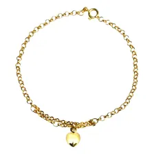 Pulseira Com Berloque Coração Em Ouro 18k Foto  mini 1