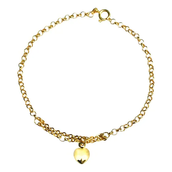 Pulseira Com Berloque Coração Em Ouro 18k Foto 1