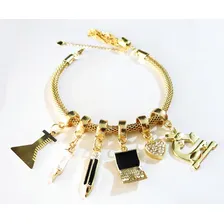 Pulseira Com Berloques Biomedicina Química Folheado 18k Foto mini 1