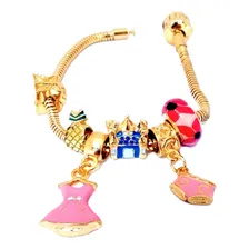 Pulseira Com Berloques Folheado A Ouro 18k Foto mini 1