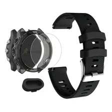 Pulseira Compativel Garmin Forerunner 245 Capa Pelicula Plug Capa Preta Cor Preto Foto  mini 1