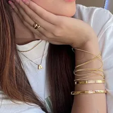 Pulseira Corda De Violão 100 Cm Fecho Imã Banhada Ouro 18k Foto mini 2