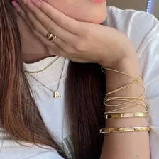Pulseira Corda De Violão 100 Cm Fecho Imã Banhada Ouro 18k Foto mini 2
