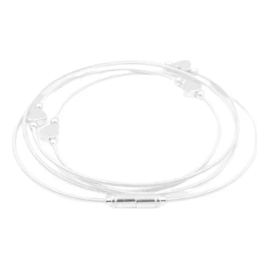 Pulseira Corda De Violão Coração Banhada A Prata Foto 1