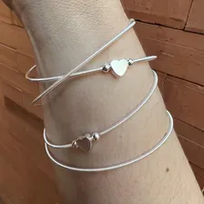 Pulseira Corda De Violão Coração Banhada A Prata Foto mini 4