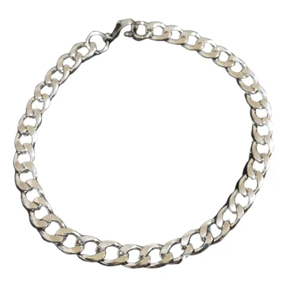 Pulseira Corrente Bracelete Masculina Fina Aço Inox Prata Foto 1